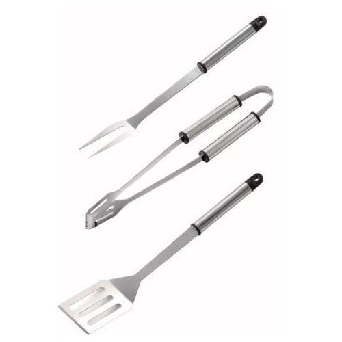 ACCESSORI BARBECUE ACCIAIO MANICO RUSTICO PEZZI 3 CM 36