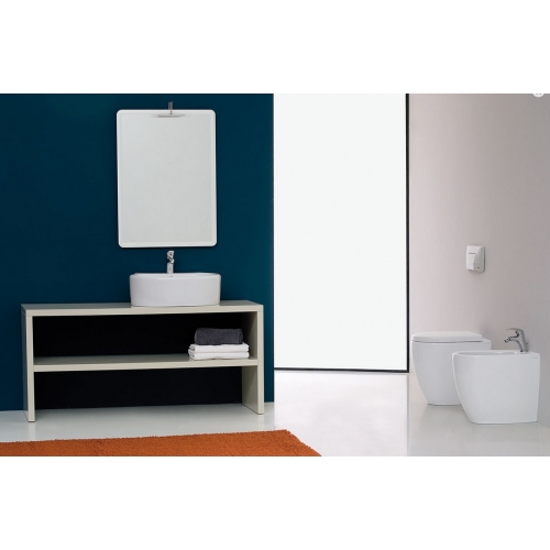 SANITARI COPPIA PICCADILLY BIDET MONOFORO VASO CON SEDILE SCARICO BIDIREZIONALE COLORE BIANCO INSTALLAZIONE A TERRA