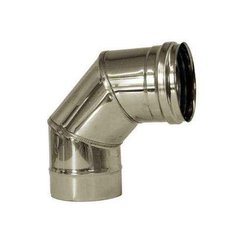 CURVA 90° ACCIAIO INOX 5/10 MONOPARETE AISI 304 SILVER Ø