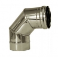 CURVA 90° ACCIAIO INOX 5/10 MONOPARETE AISI 304 SILVER Ø