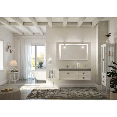 MOBILE BAGNO RETRO' R211 LACCATO BIANCO A PORO APERTO