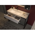 MOBILE BAGNO URBAN COMPONIBILE US02 CM 130 BASE LAVABO METALLO BASE CONTENITORE SPECCHIO RETTANGOLARE PENSILI A GIORNO COLORAZI