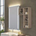 MOBILE BAGNO URBAN COMPONIBILE6 CM 140 TOP LEGNO LAVABO POLITEK BASE CASSETTI SPECCHIO FILO LUCIDO LAMPADA LED 3 PENSILI A GIOR