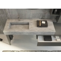 MOBILE BAGNO FREEDOM F24 GRIGIO FUMO LACCATO OPACO LARGHEZZA CM 160 PROFONDITA' CM 50