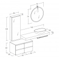 MOBILE BAGNO FREEDOM F25 MASSELLO DI ABETE CANAPA LACCATO OPACO LARGHEZZA CM 190 PROFONDITA' CM 50