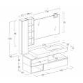 MOBILE BAGNO FREEDOM F26 ROVERE GESSATO GRIGIO BIANCO LACCATO OPACO LARGHEZZA CM 170 PROFONDITA' CM 50