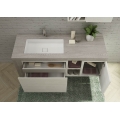 MOBILE BAGNO FREEDOM F28 ROVERE GESSATO GRIGIO ROVERE GESSATO ARTICO LARGHEZZA CM 142 PROFONDITA' CM 50