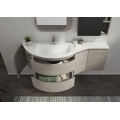 MOBILE BAGNO FREEDOM F30 ROVERE GRIGIO GESSATO GRIGIO ANTRACITE OPACO LARGHEZZA CM 155 PROFONDITA' CM 21