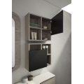 MOBILE BAGNO FREEDOM F30 ROVERE GRIGIO GESSATO GRIGIO ANTRACITE OPACO LARGHEZZA CM 155 PROFONDITA' CM 21