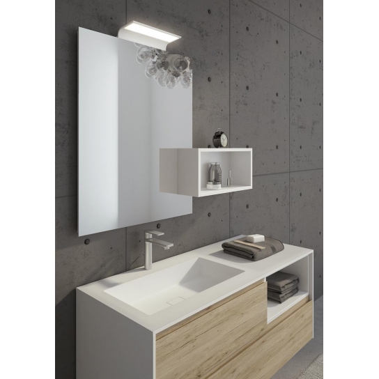 MOBILE BAGNO FREEDOM F33 ROVERE SABBIA BIANCO LACCATO OPACO LARGHEZZA CM 120 PROFONDITA' CM 50 MOBILE COMPLEMENTO 105X167.5X36