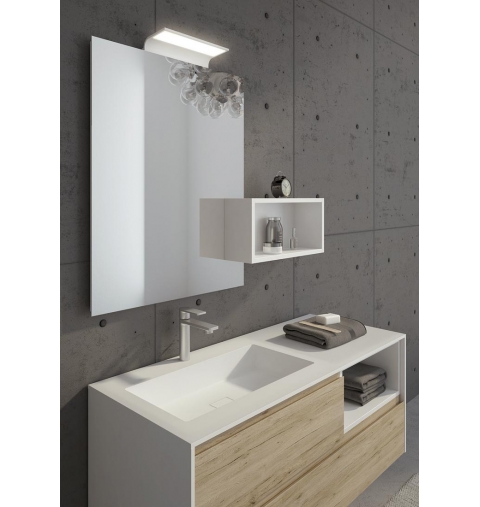 MOBILE BAGNO FREEDOM F33 ROVERE SABBIA BIANCO LACCATO OPACO LARGHEZZA CM 120 PROFONDITA' CM 50 MOBILE COMPLEMENTO 105X167.5X36