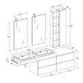 MOBILE BAGNO FREEDOM F35 LACCATO BIANCO OPACO LEGNO MASSELLO CASTORO LARGHEZZA CM 210 PROFONDITA' CM 50