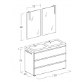 MOBILE BAGNO FREEDOM F36 ROVERE GESSATO GRIGIO ROVERE GESSATO ARTICO LARGHEZZA CM 120 PROFONDITA' CM 50