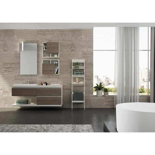 MOBILE BAGNO FREEDOM F38 ROVERE GESSATO ARTICO ROVERE TERRA LARGHEZZA CM 140 PROFONDITA' CM 50