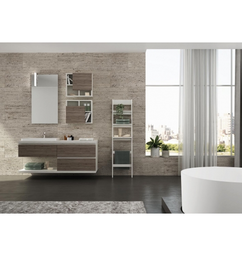 MOBILE BAGNO FREEDOM F38 ROVERE GESSATO ARTICO ROVERE TERRA LARGHEZZA CM 140 PROFONDITA' CM 50