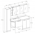 MOBILE LAVANDERIA L3 CM 200 BASE TOP LAVABO POLITEK BASE COPRI LAVATRICE SPECCHIO CONTENITORE PENSILE A GIORNO COLONNA 1 ANTA C