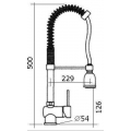 MISCELATORE LAVELLO LVLO602 CANNA ALTA A MOLLA DOCCIA ESTRAIBILE