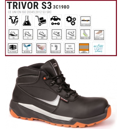 SCARPE ANTINFORTUNISTICHE TRIVOR S3 ALTA TESSUTO MICROWASH GIASCO