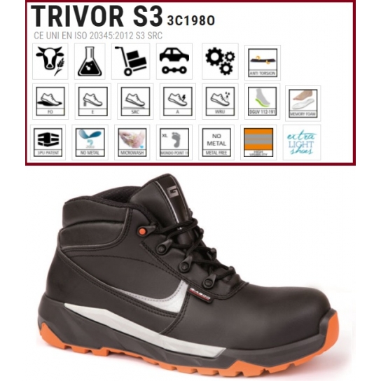 SCARPE ANTINFORTUNISTICHE TRIVOR S3 ALTA TESSUTO MICROWASH GIASCO