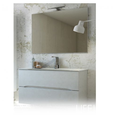 MOBILE BAGNO MONTI 07 BASE LAVABO SPECCHIO FILO LUCIDO LAMPADA LED