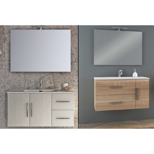 MOBILE BAGNO MONTI 08 CM 100 BASE LAVABO SPECCHIO FILO LUCIDO LAMPADA LED