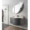 MOBILE BAGNO BROADWAY B14 CM 105 BASE LAVABO OCRITECH BIANCO SPECCHIO SAGOMATO "FOGLIA" LAMPADA LED COLORAZIONE TRANCHE' CHIARO