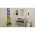 MOBILE BAGNO URBAN MONTI CM 100 BASE LAVABO POLITEK CASSETTIERA PENSILE ANTA 1 RIPIANO A GIORNO SPECCHIO FILO LUCIDO LAMPADA LE