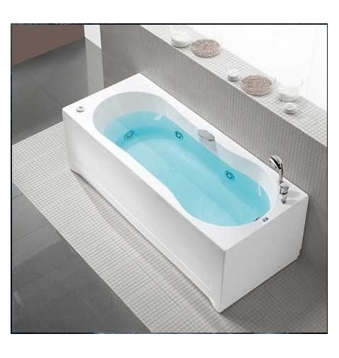 VASCA LINEA 500 IDROMASSAGGIO WHIRPOOL CM 70X170 FINITURA BIANCO CROMO COLONNA DI SCARICO PANNELLO FRONTALE E PANNELLO LATERALE