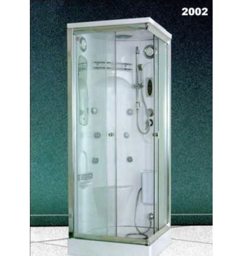 BOX IDROMASSAGGIO OLS 2002 CM 80X80X220 BIANCO CRISTALLO TRASPARENTE PROFILO CROMO