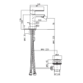 MISCELATORE E300 BIDET CROMO CON SCARICO 1"1/4