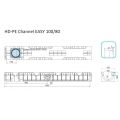 CANALETTA EASY 100 IN POLIETILENE PE-HD CLASSE C250 EN1433 LUNGHEZZA MT 1 LARGHEZZA ESTERNA MM 158 INTERNA MM 100