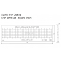 GRIGLIA EASY 100 B125 PER CANALETTE LUNGHEZZA CM 50 LARGHEZZA CM 15 GHISA SFEROIDALE