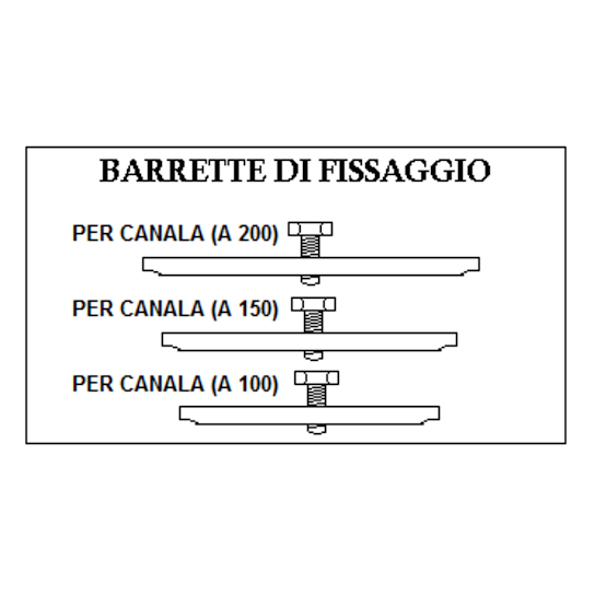 BARRETTE DI FISSAGGIO KIT 2 PEZZI CON VITI MM 100 GHISA