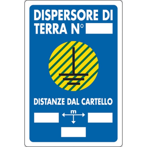 CARTELLO PVC DISPERSORE TERRA CM 30X20