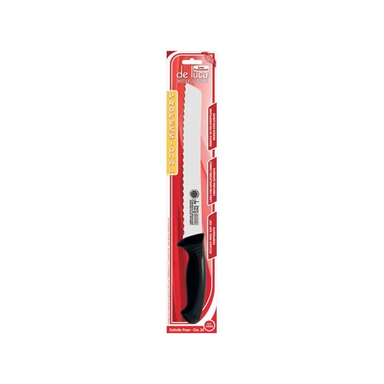 COLTELLO PANE PROFESSIONALE MANICO PLT ACCIAIO INOX CM 24 DE LUCA