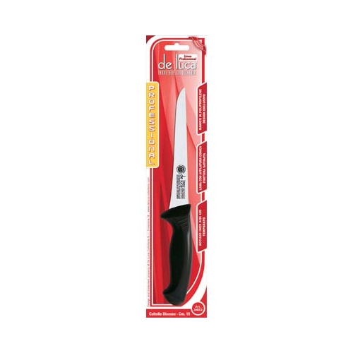 COLTELLO MACELLAIO DISOSSARE PROFESSIONALE MANICO PLT ACCIAIO INOX CM 16 DE LUCA