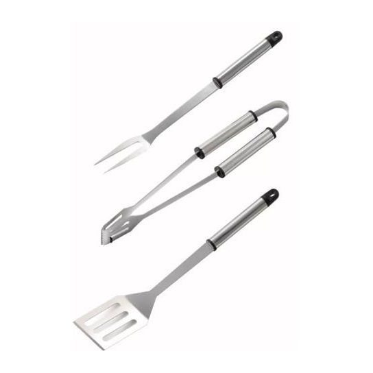 ACCESSORI BARBECUE ACCIAIO MANICO RUSTICO PEZZI 3 CM 36