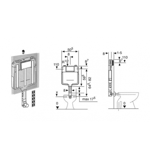 CASSETTA SIGMA 8 INCASSO 2 PULSANTI GEBERIT