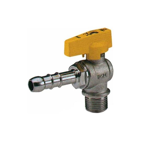 RUBINETTO GAS SFERA SQUADRO MASCHIO Ø 1/2" PORTA GOMMA