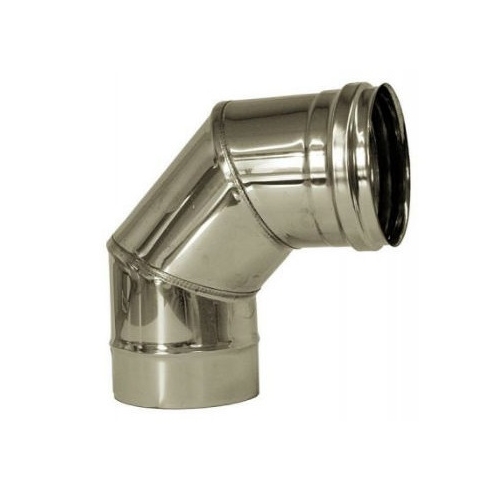 CURVA 90° ACCIAIO INOX 5/10 MONOPARETE AISI 304 SILVER Ø