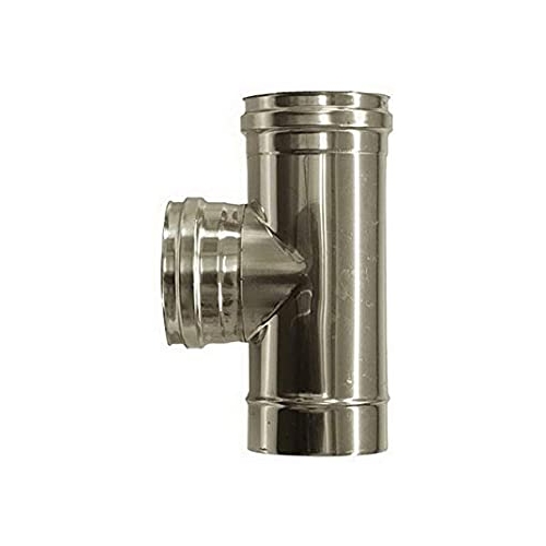 TI 90° ACCIAIO INOX 5/10 MONOPARETE AISI 304 SILVER FEMMINA FEMMINA MASCHIO Ø