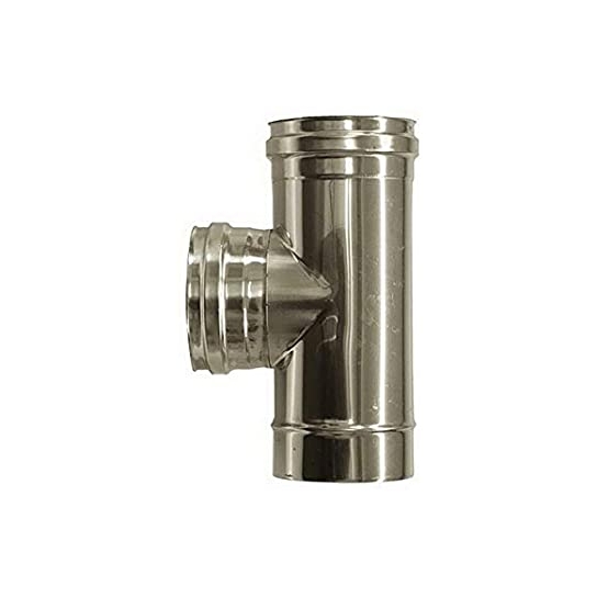 TI 90° ACCIAIO INOX 5/10 MONOPARETE AISI 304 SILVER FEMMINA FEMMINA MASCHIO Ø