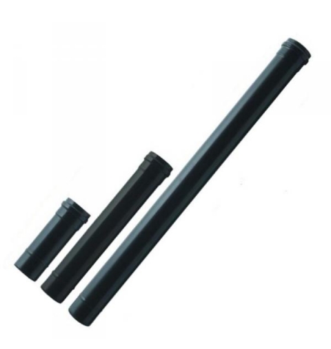 TUBO ACCIAIO PELLET MONOPARETE NERO