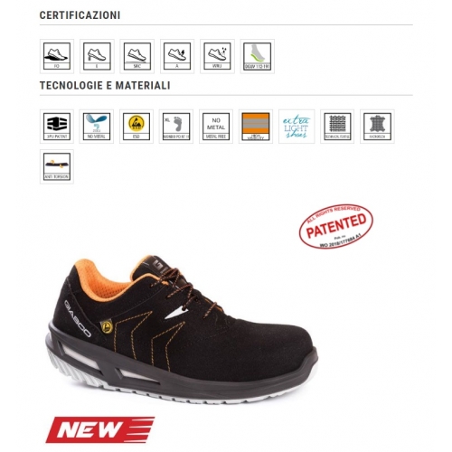 SCARPE ANTINFORTUNISTICHE FALCON BASSE S3 IN TESSUTO TECNICO MICRO-TECH GIASCO