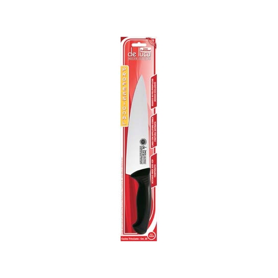 COLTELLO CUCINA PROFESSIONALE MANICO PLT ACCIAIO INOX CM 20 DE LUCA