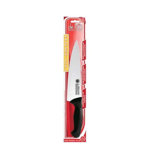 COLTELLO CUCINA PROFESSIONALE MANICO PLT ACCIAIO INOX CM 20 DE LUCA