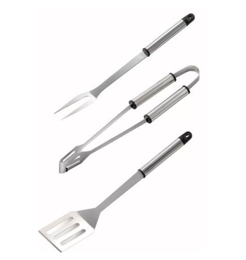 ACCESSORI BARBECUE ACCIAIO MANICO RUSTICO PEZZI 3 CM 36