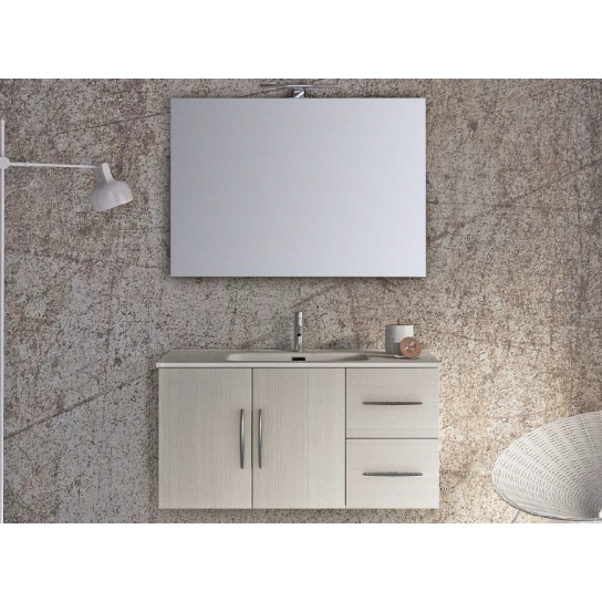 MOBILE BAGNO MONTI 08 CM 100 BASE LAVABO SPECCHIO FILO LUCIDO LAMPADA LED