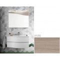 MOBILE BAGNO FLEX 01 CM 90 BASE 2 CASSETTI CURVI LAVABO RESINA BIANCO SPECCHIO SAGOMATO LAMPADA LED