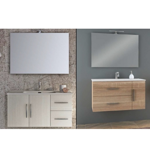 MOBILE BAGNO MONTI 08 CM 100 BASE LAVABO SPECCHIO FILO LUCIDO LAMPADA LED